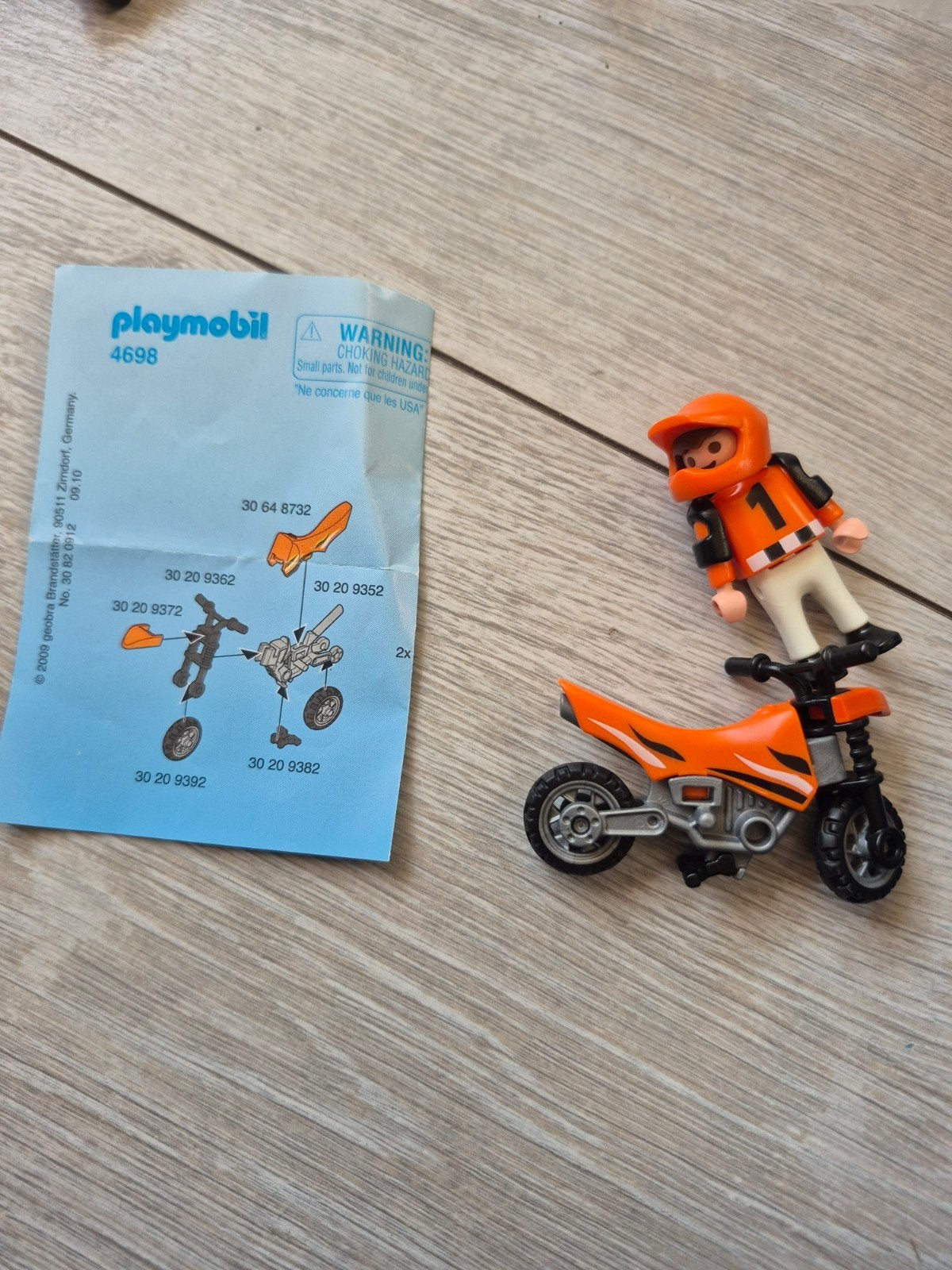 Playmobil jongen op cross fiets 4698 cross motor, Ophalen of Verzenden, Zo goed als nieuw