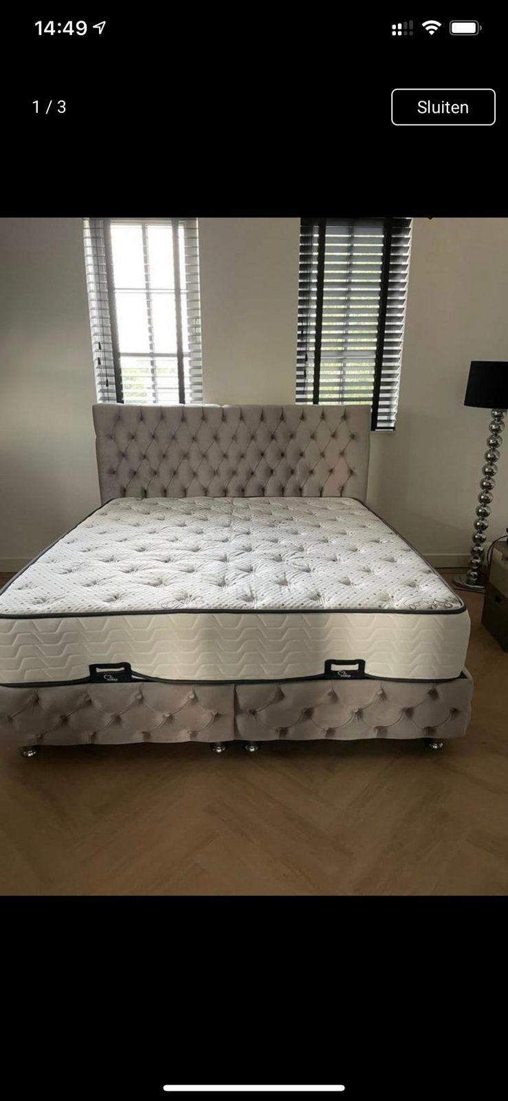Palermo boxspring met opbergruimte, Ophalen of Verzenden, Tweepersoons, Zwart, 160 cm