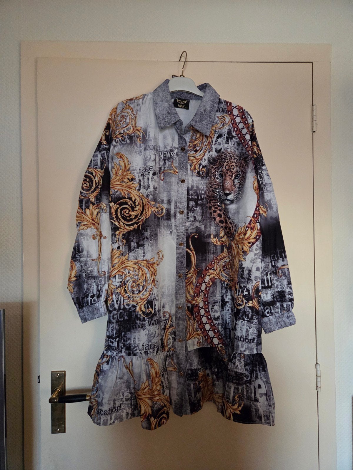 Dames jurk, Kleding | Dames, Maat 42/44 (L), Ophalen of Verzenden, Zo goed als nieuw, Grijs