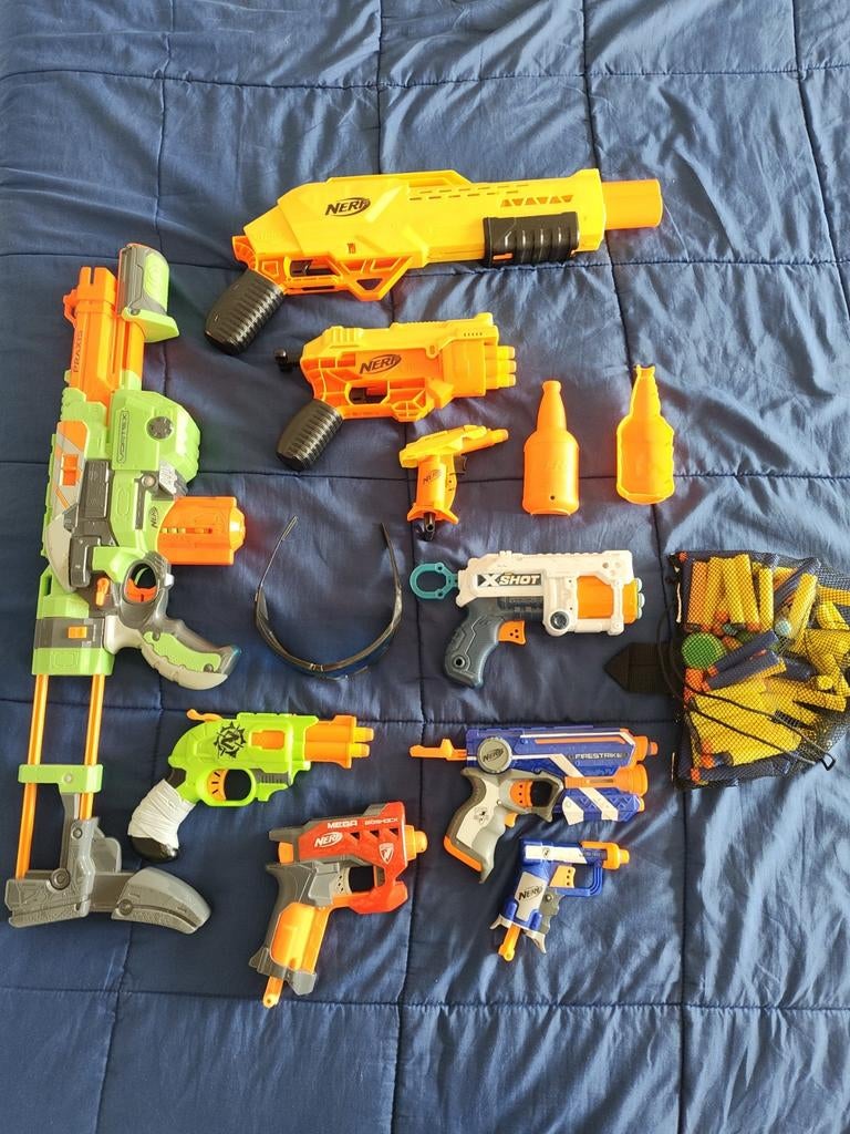 Grote Nerf collectie: Pistolen, geweren, darts & accessoires, Verzamelen, Ophalen, Gebruikt