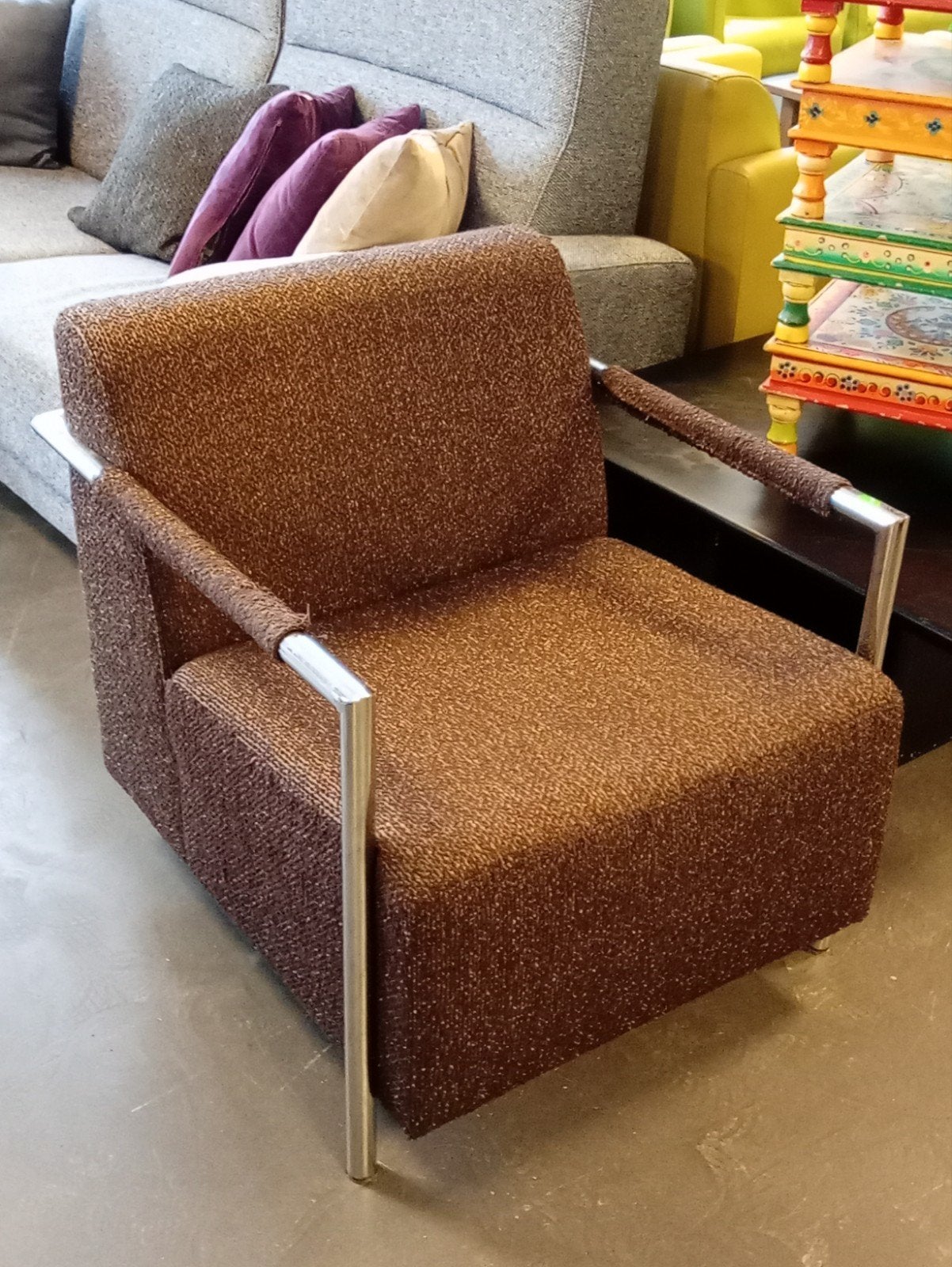 Fauteuil, Chrome, Stof, Stoel, Ophalen, Stof, 50 tot 75 cm