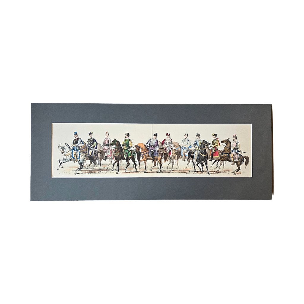Oude handgekleurde litho van Pieter Willem Marius Trap, Met passe-partout, Ophalen of Verzenden, Overige onderwerpen, Lithografie