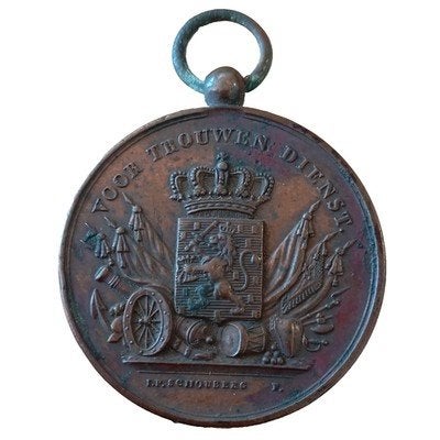 Medaille 12 jaar. Trouwen dienst  (Schouberg), Ophalen of Verzenden, Landmacht, Nederland, Lintje, Medaille of Wings