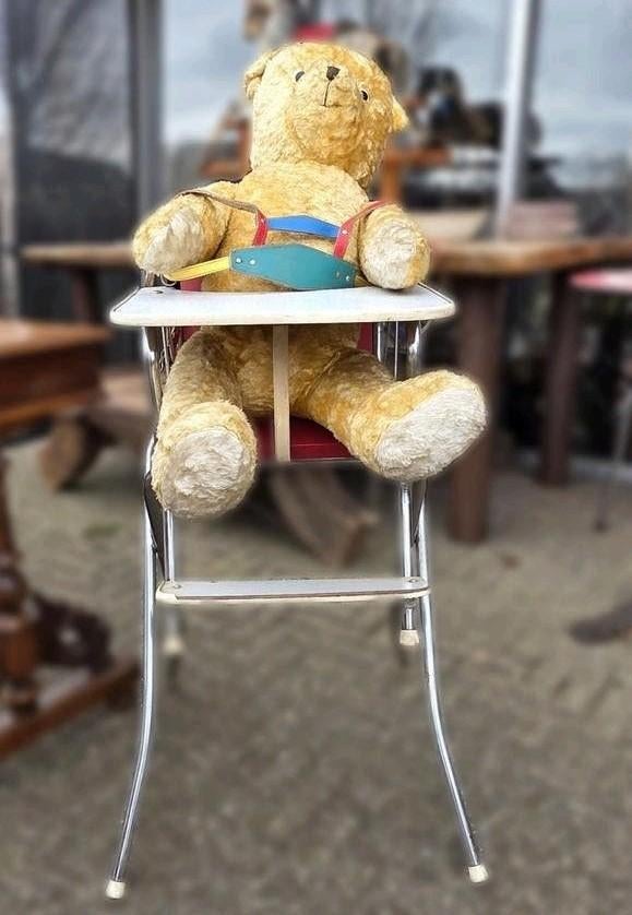 Jaren 50 kinderstoel met beer, Ophalen of Verzenden, Gebruikt, Overige typen, Gordel(s)