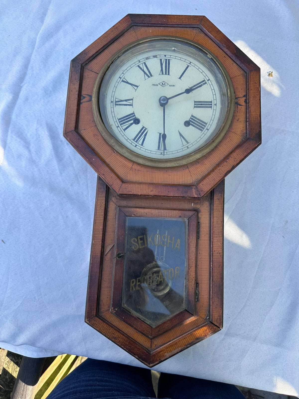 Antieke Seikosha Regulator wandklok, Ophalen