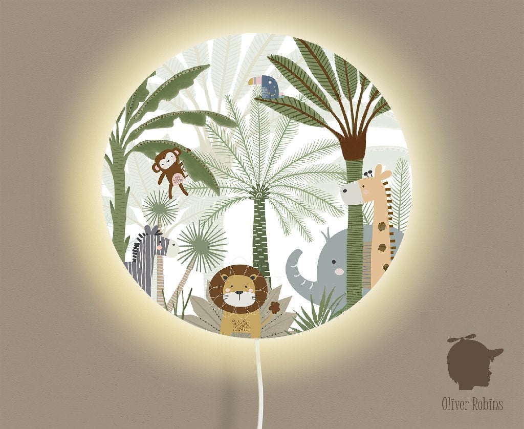 Ronde Wandlamp Jungle Joy 35 cm (Ø) Oliver Robins, Bi & Li Creaties, Nieuw, Ophalen of Verzenden, Bilicreaties@gmail.com