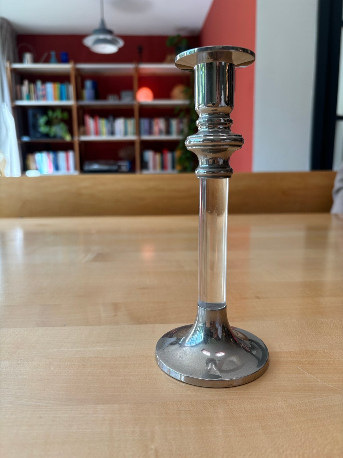 Vintage Caravell Kandelaar van Lucite en RVS, Ophalen of Verzenden, Overige materialen