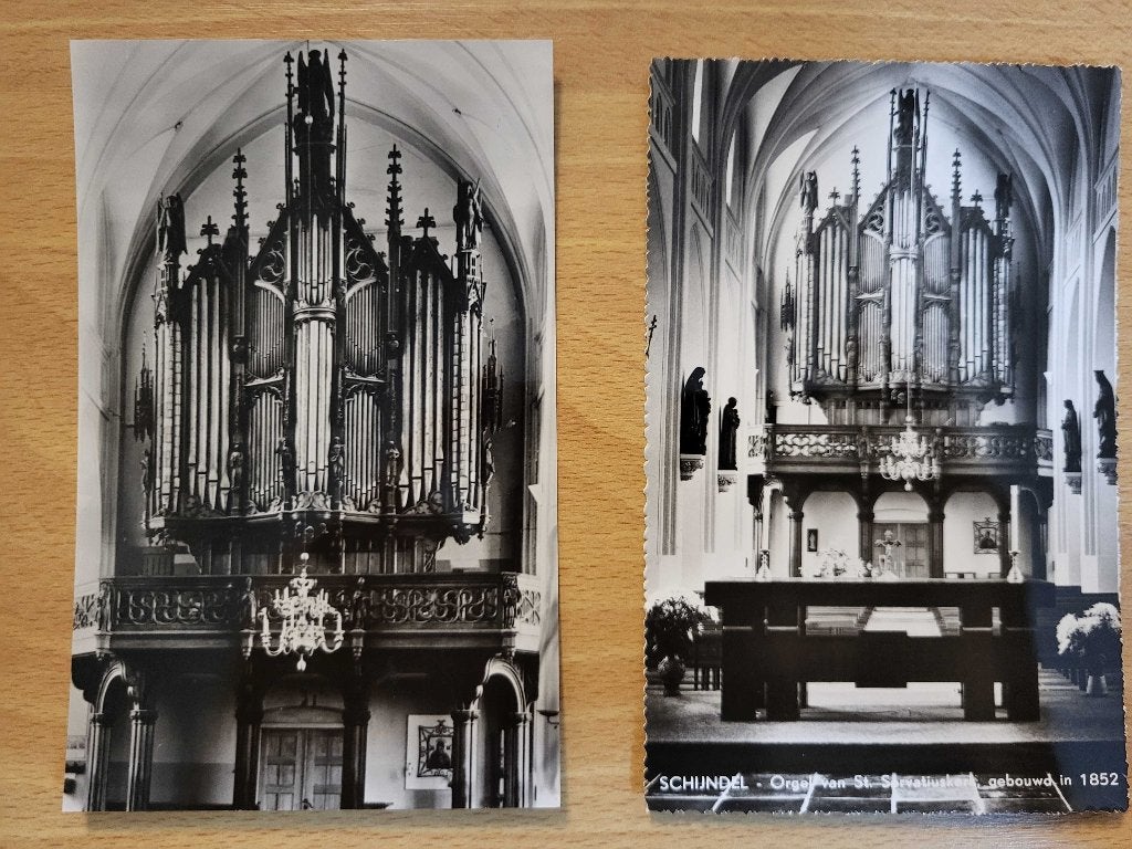 ansicht SCHIJNDEL kerk orgel kerkorgel (2x), Ophalen of Verzenden, Voor 1920, Noord-Brabant