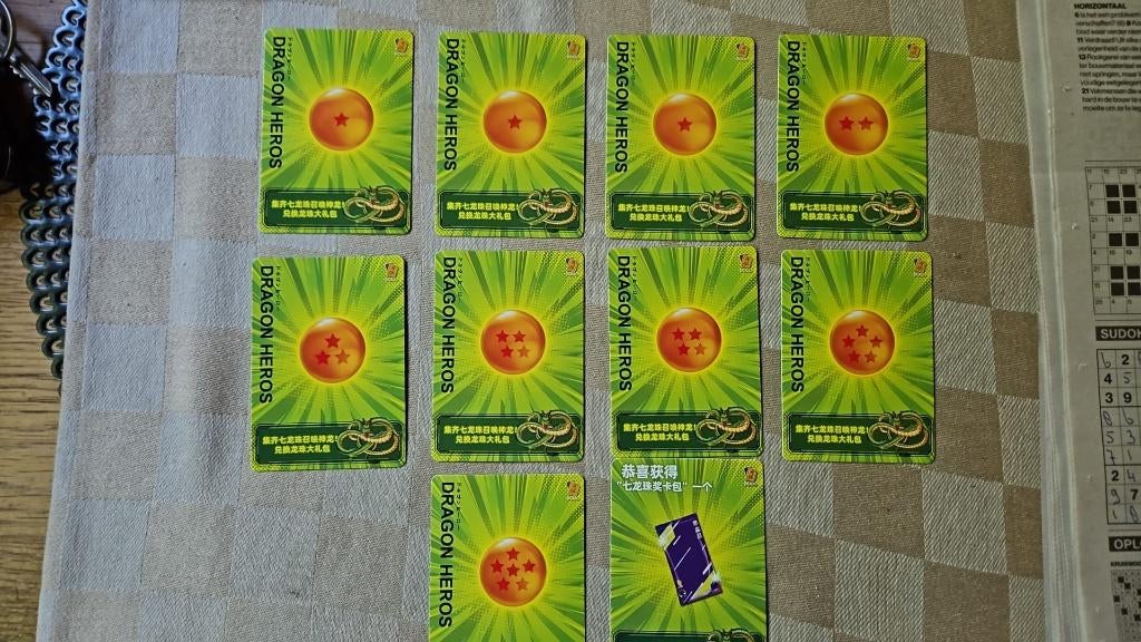 dragonball heroes cards Japan dragon balls 1 tm 6 diverse, Ophalen of Verzenden, Nieuw, Meerdere kaarten