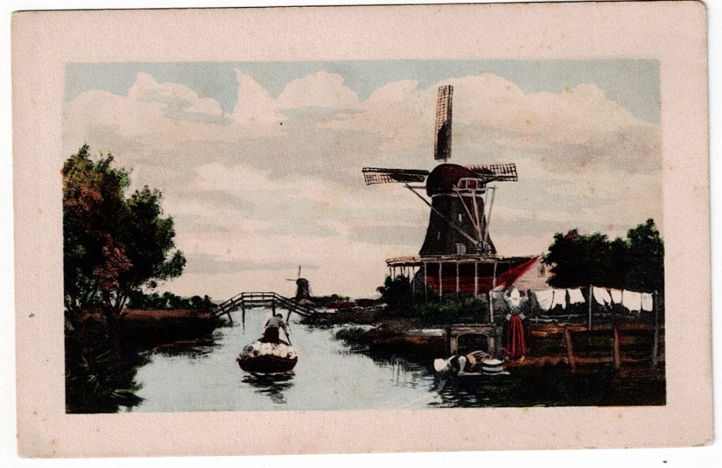Een traditionele Windmolen (boot)., Ophalen of Verzenden, 1960 tot 1980, Ongelopen, Noord-Holland