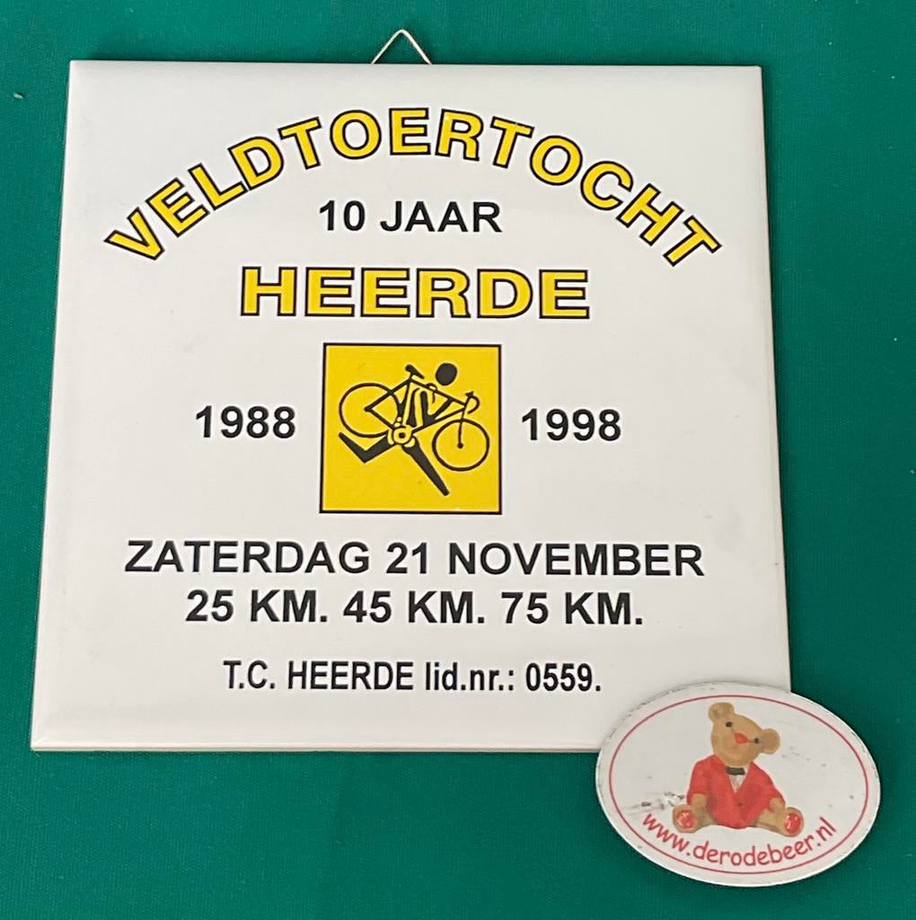 Veldtoertocht Heerde 10 jaar (1988-1998) tegel, Antiek en Kunst, Ophalen of Verzenden