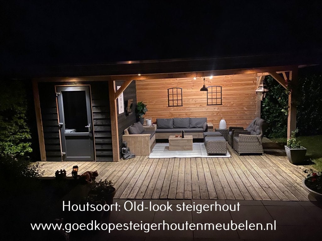 Nette houten loungebank op maat, Niet ingevuld, Nieuw, Ophalen of Verzenden, 8 zitplaatsen