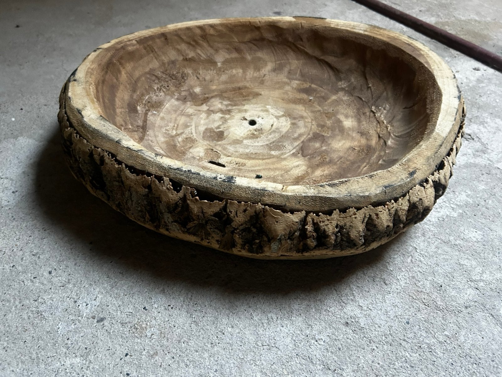 Mooie houten schaal, Ophalen