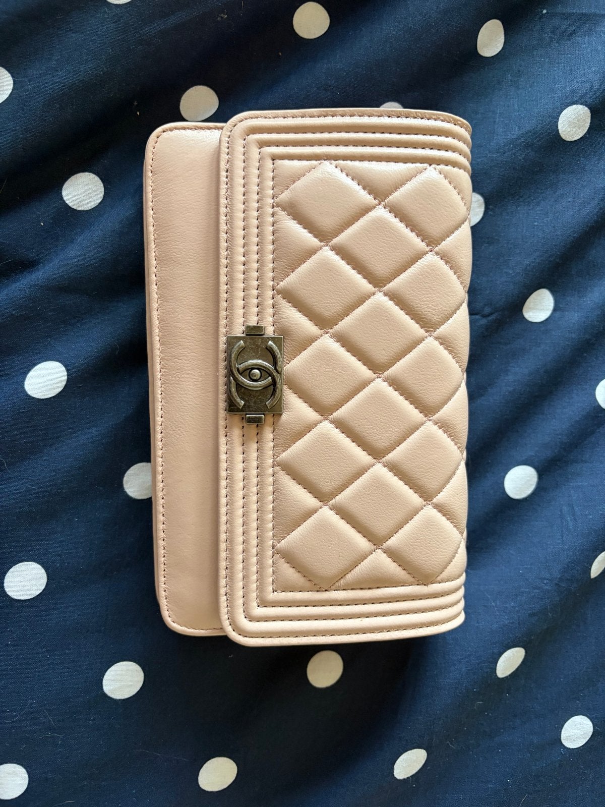 Handtas op ketting - zachtroze, Ophalen of Verzenden, Zo goed als nieuw, Beige, Schoudertasje