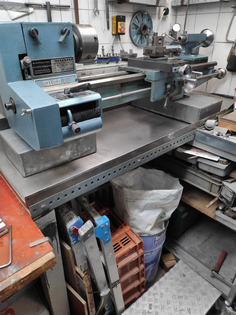Draaibank Emco Maximat V10 220 volt, Ophalen, Gebruikt, Metaaldraaibank, 500 tot 1000 mm