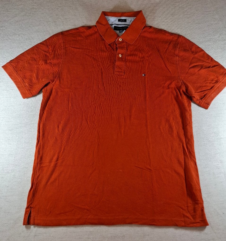Tommy Hilfiger Polo maat XL Oranje, Verzenden, Tommy Hilfiger, Maat 56/58 (XL), Oranje