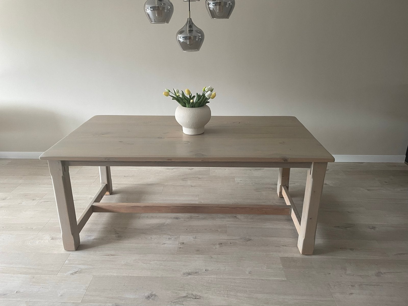 Houten eettafel, 100 tot 150 cm, Zo goed als nieuw, Vier personen, Grenenhout