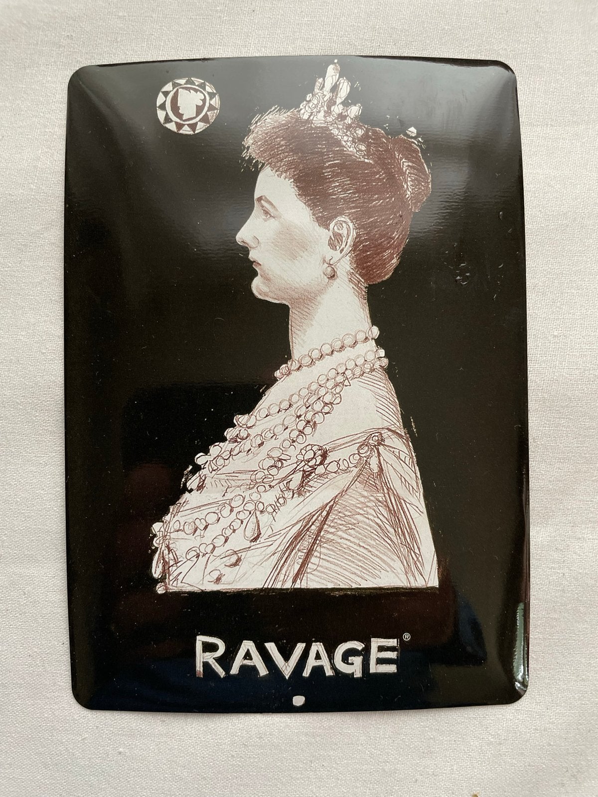 Vintage Ravage TinCard Koningin Wilhelmina, Ophalen of Verzenden, Voor 1920, Ongelopen, Gelderland