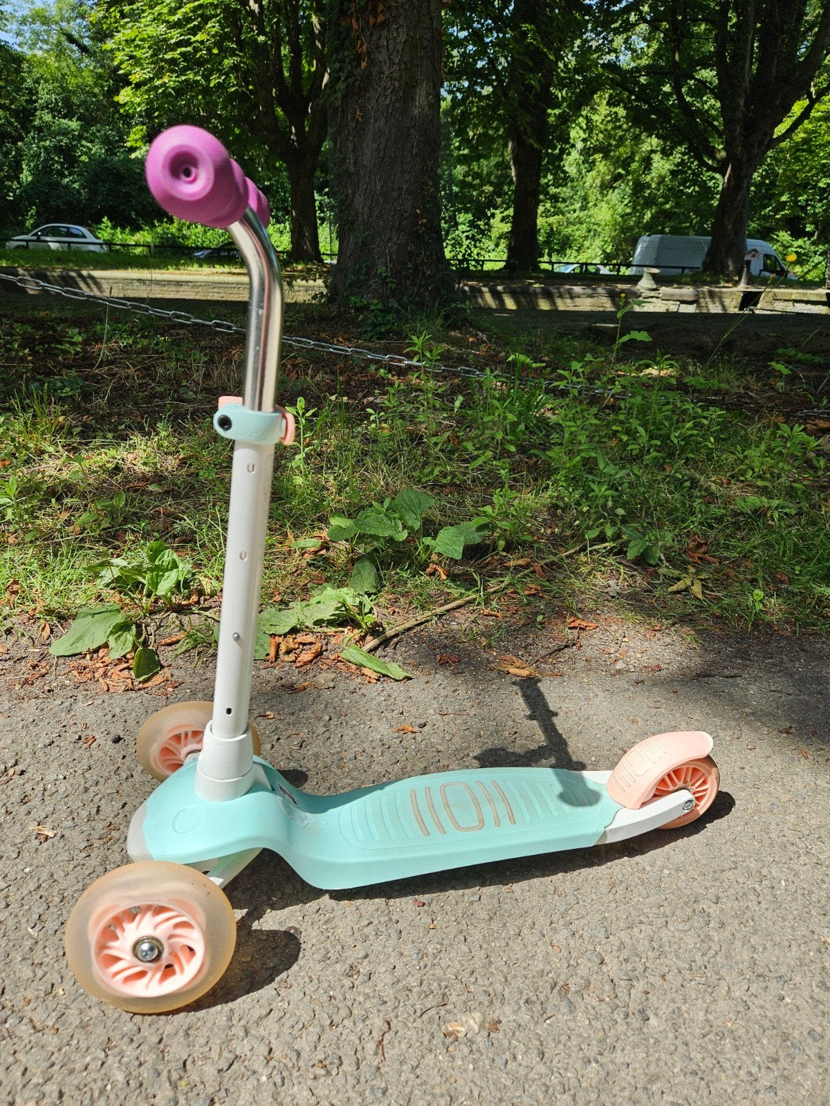Opvouwbare kinderstep Oxelo B500 met lichtjes (4-6 jaar), Fietsen en Brommers, Steps, Gebruikt, Gewone step, Ophalen