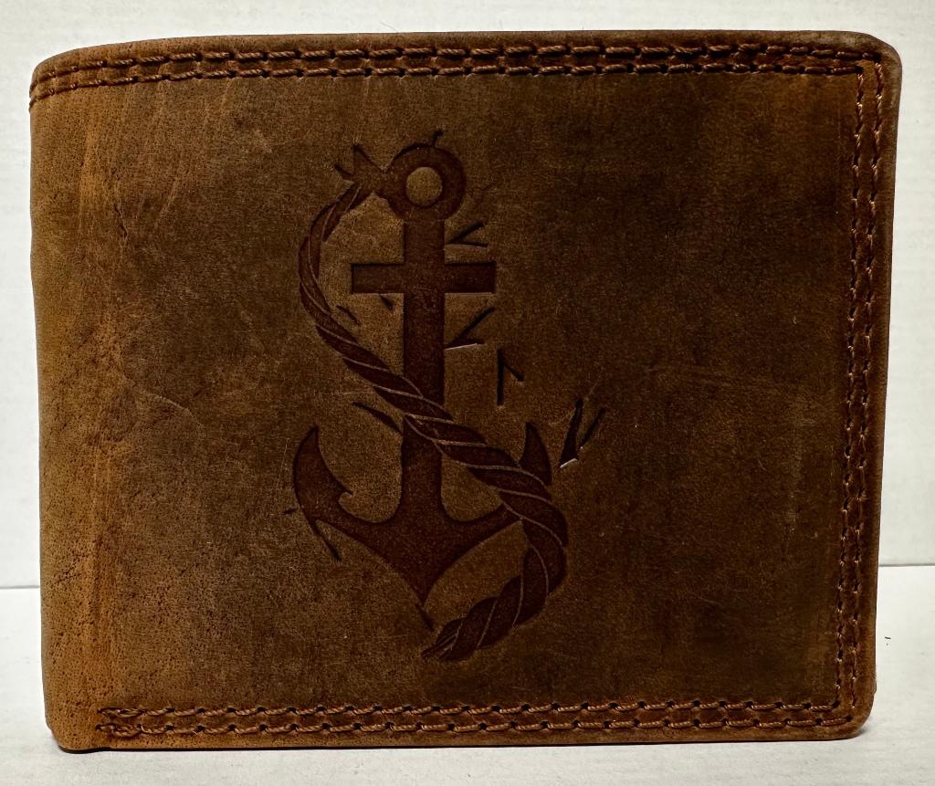 Anker portemonnee van echt leer bruin portefeuille wallet, Sieraden, Tassen en Uiterlijk, Portemonnees, Info@deconoord.nl, Bruin