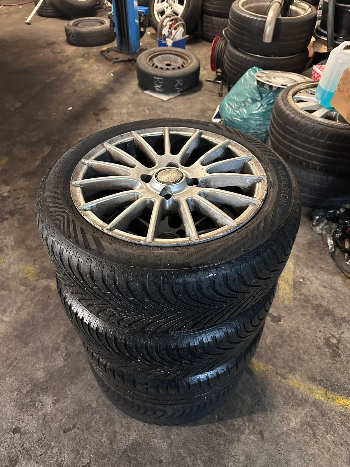 Fiat 500 velg setje all seizoen met banden 15 inch, Ophalen, Gebruikt