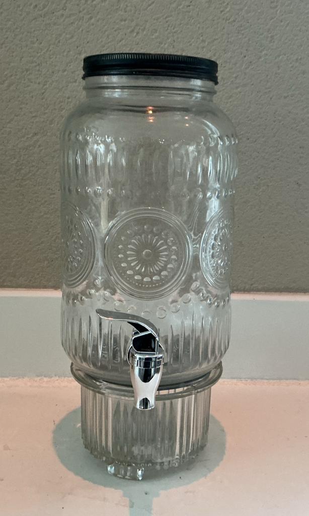 GLAZEN limonadetap met kraantje en onderstel van Douwe Egber, Ophalen, Glas of Glazen, Overige stijlen, Glas