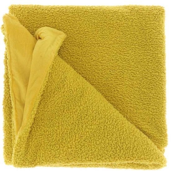 Unique Living | Plaid Romie 150x200cm bamboo yellow, ., Nieuw, Ophalen of Verzenden, .