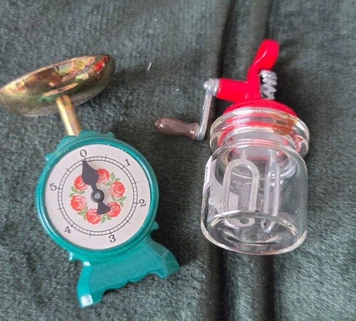 Vintage Miniaturen: Bodo Hennig Weegschaal & Glazen Molen, Ophalen of Verzenden, Gebruikt