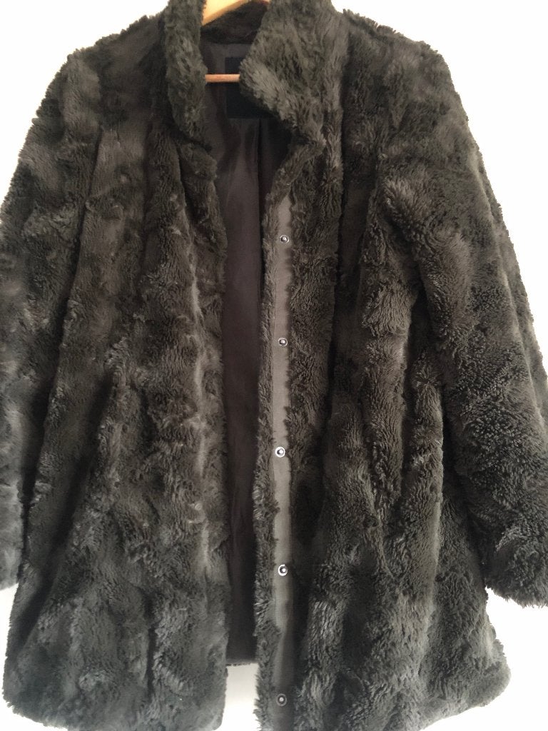 Groene jas Faux fur M, Maat 38/40 (M), Ophalen of Verzenden, Zo goed als nieuw, Jasje
