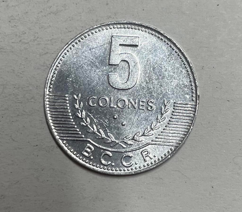 5 colones Costa Rica 2005, Ophalen of Verzenden, Midden-Amerika