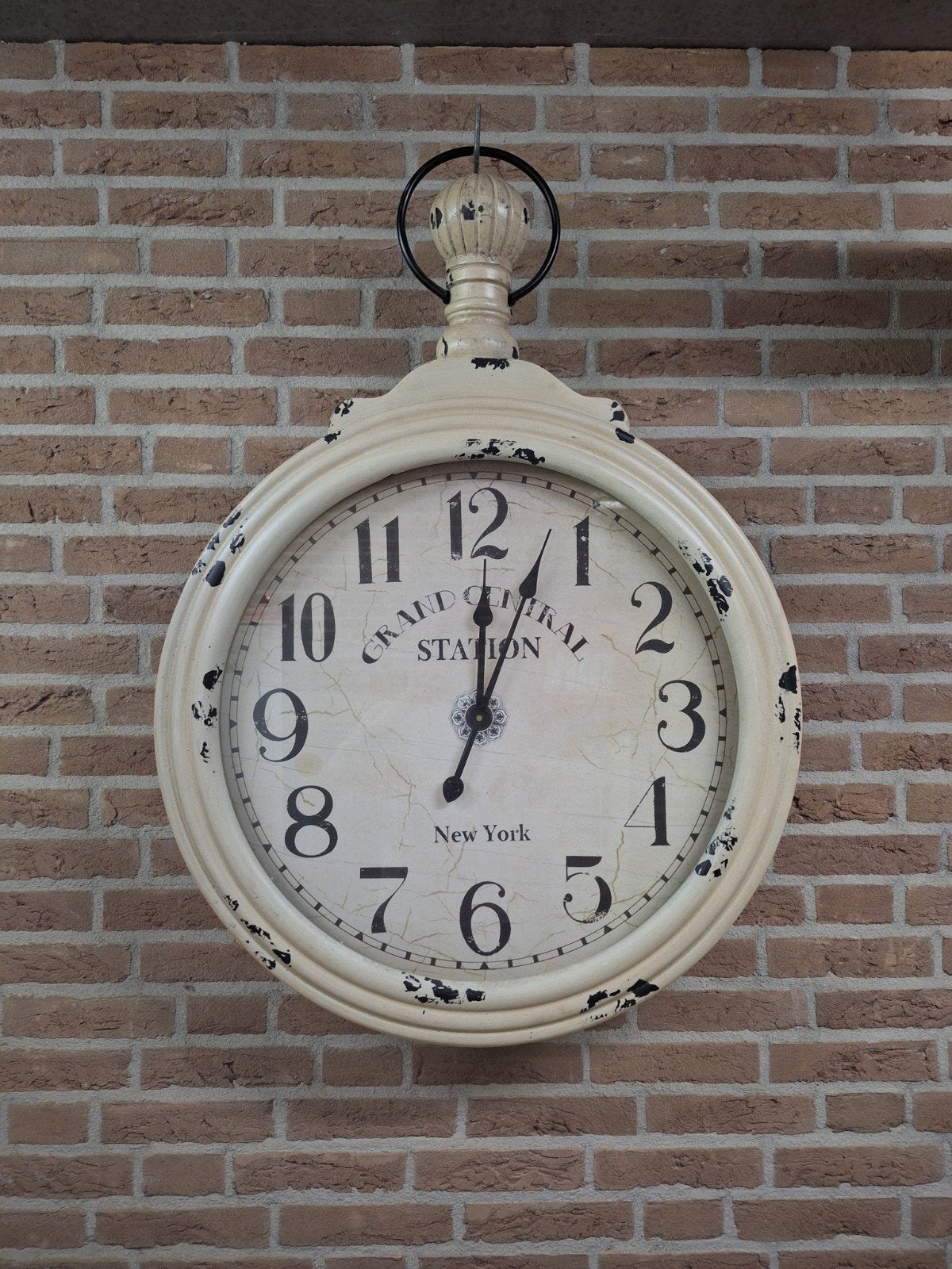 Grote Wandklok - Doorsnee 70cm, Hoogte 100cm, Landelijk, Ophalen, Analoog, Wandklok