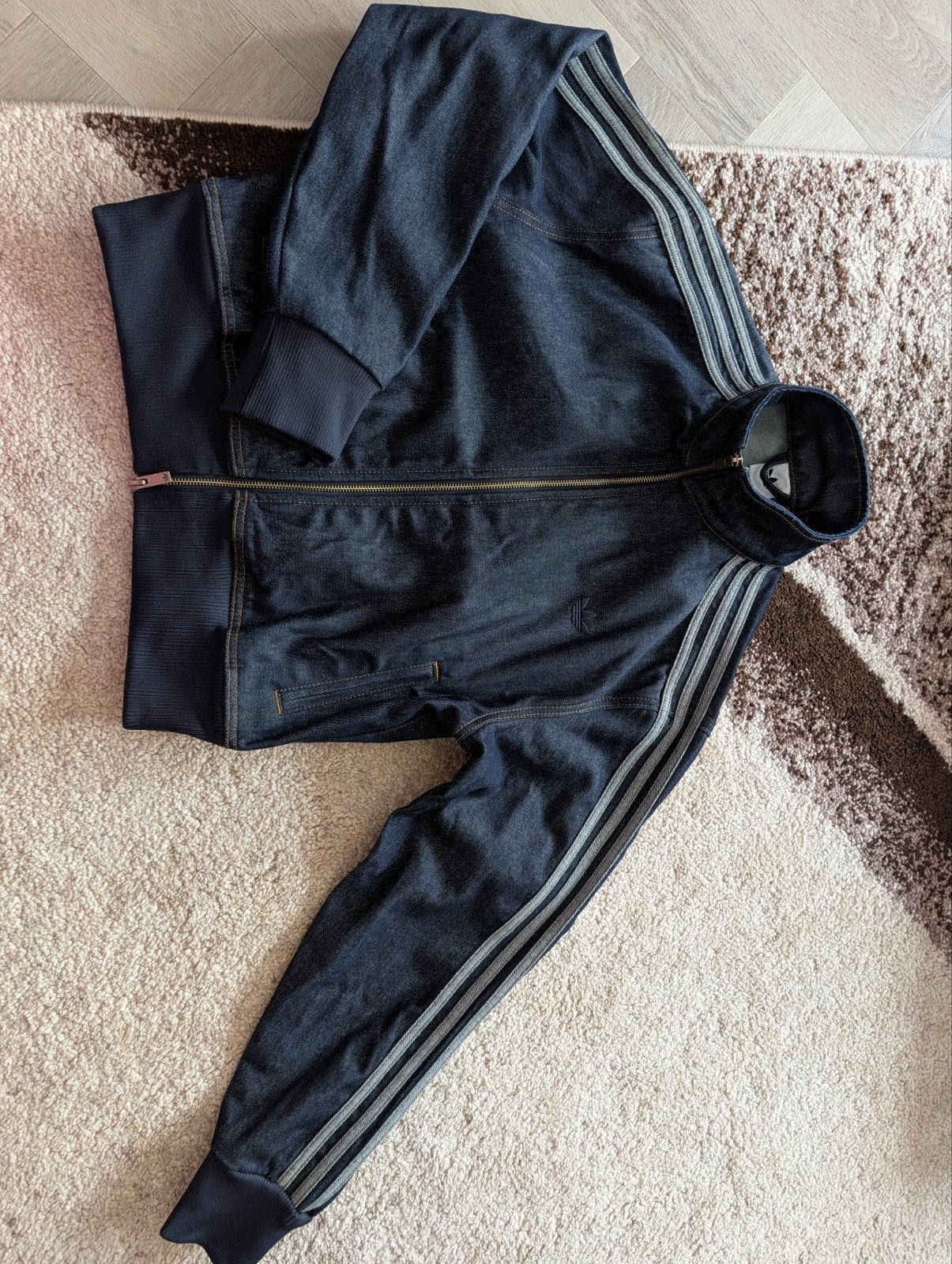 Adidas firebird spijkerjack maat L, Ophalen of Verzenden, Zo goed als nieuw, Blauw