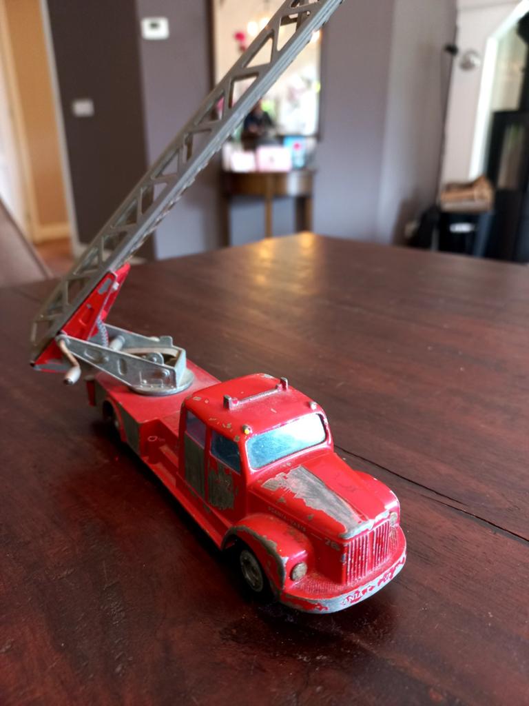 Tekno Scania-Vabis Brandweerwagen Ladderwagen 445., Antiek en Kunst, Antiek | Speelgoed, Ophalen of Verzenden