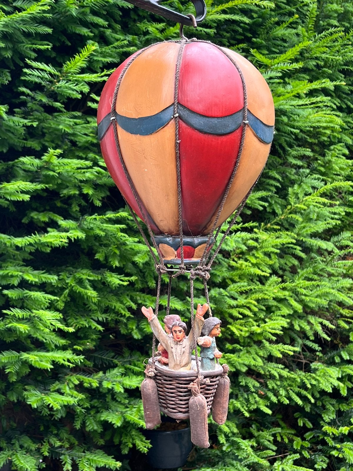 Vintage luchtballon met passagiers., Ophalen of Verzenden