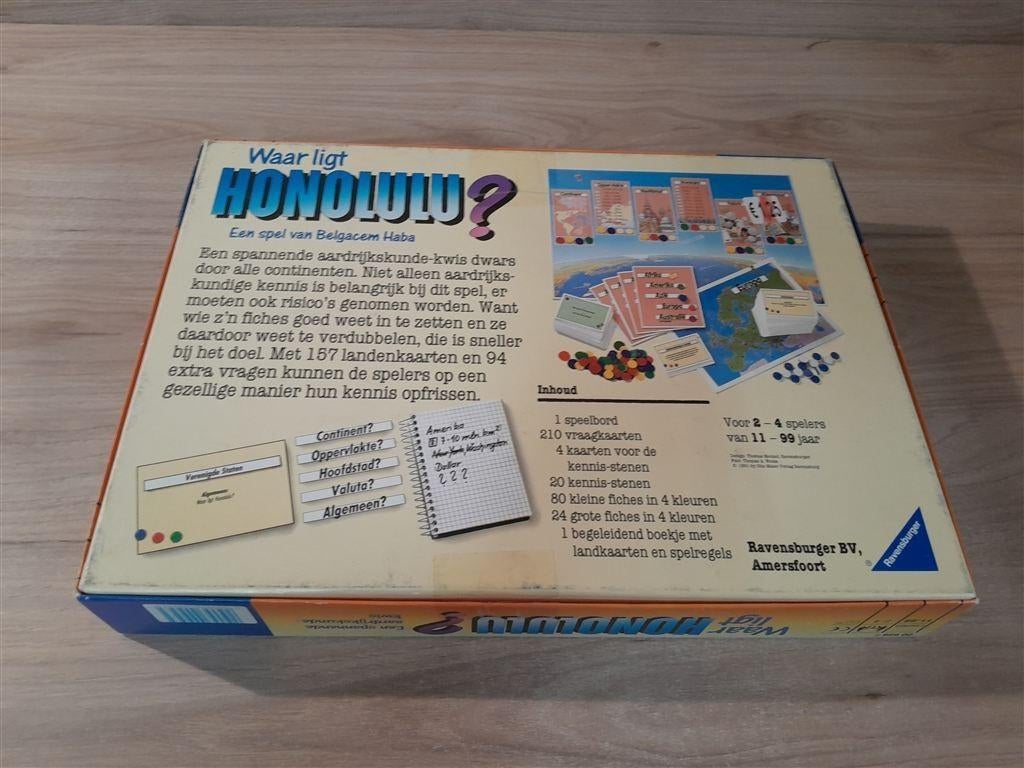 Waar ligt Honolulu - topo aardrijkskunde spel - s5776, Hobby en Vrije tijd, Gezelschapsspellen | Bordspellen, Verzenden, Zo goed als nieuw