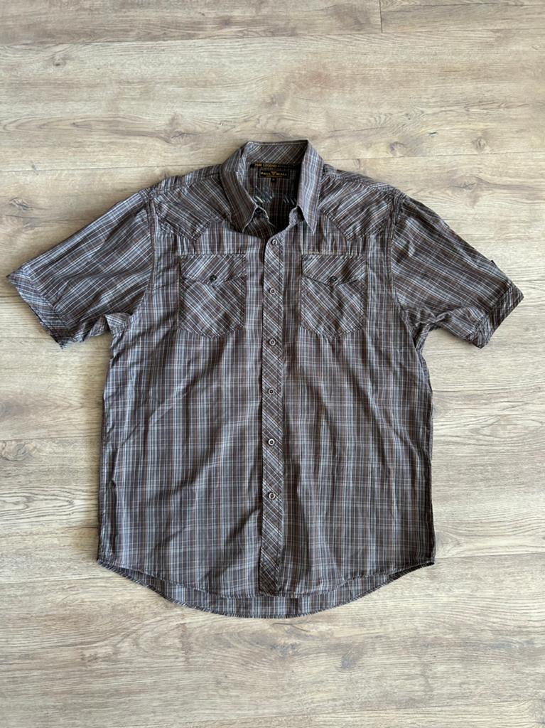 PME Legend bruin heren overhemd korte kouwen maat XXL, Kleding | Heren, Overhemden, Ophalen of Verzenden, Zo goed als nieuw, Bruin