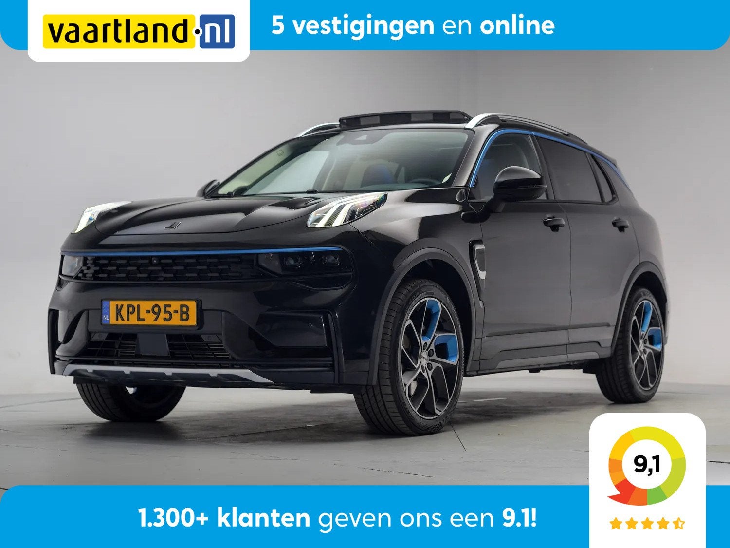 Lynk & Co 01 1.5 PHEV [ Panorama Navi Apple/Android Stoelver, Auto's, Automaat, Zwart, Bedrijf, 1854 kg