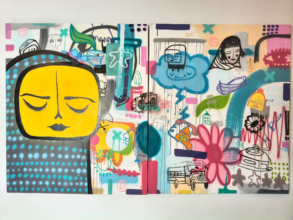 Kev Munday - Watching The World Go By - 180 x 90cm - 2019, Ophalen