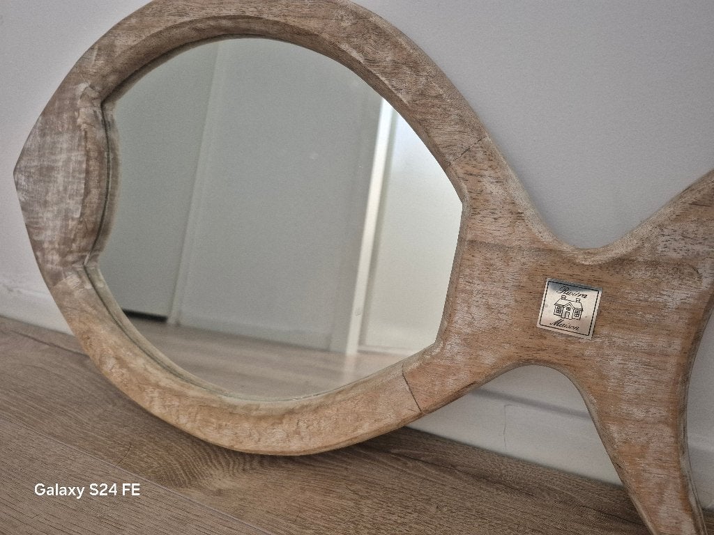 Riviera Maison vis spiegel, Minder dan 50 cm, Ophalen of Verzenden, Zo goed als nieuw, Minder dan 100 cm