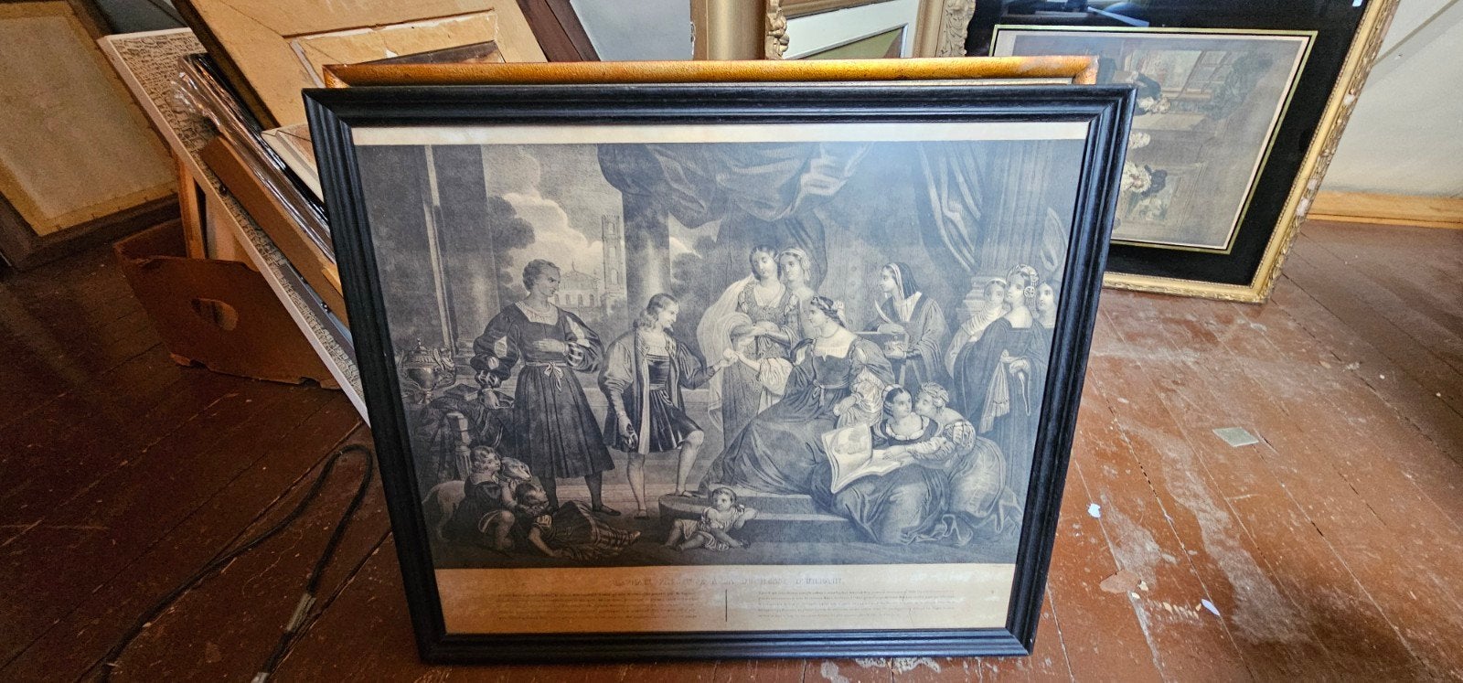 Grote Oude Afbeelding, historische prenten, vintage schilder, Antiek en Kunst, Ophalen of Verzenden