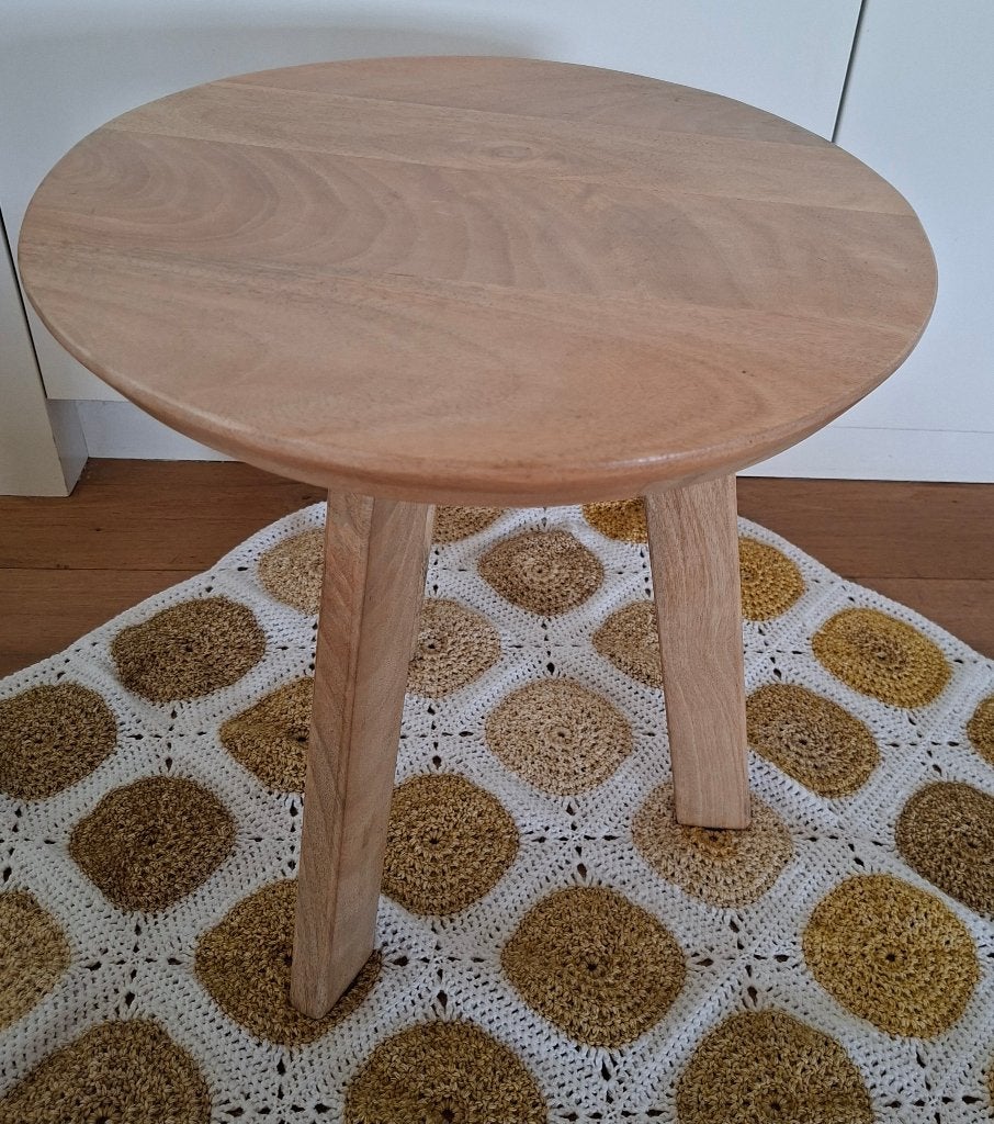Bijzettafel, Minder dan 55 cm, Gebruikt, Rond, Hout
