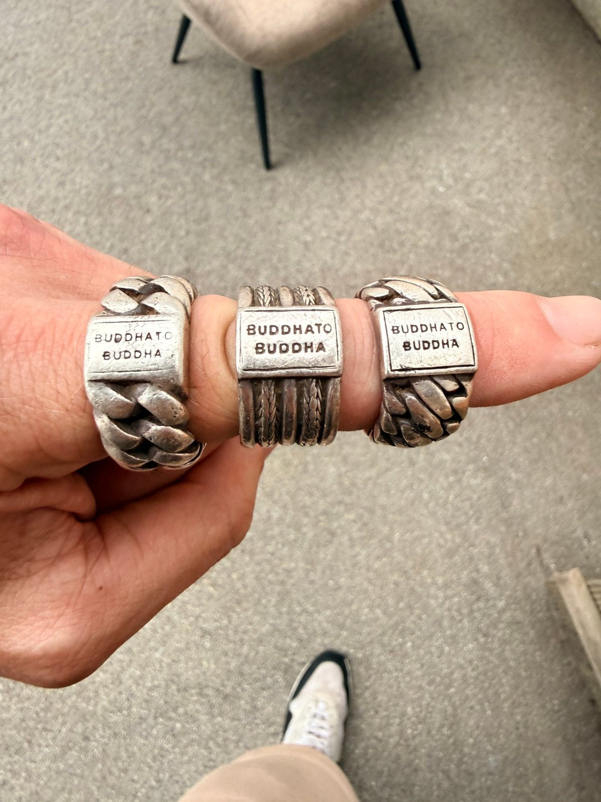 3x Buddha to Buddha heren ring 925 sterling zilver, Gebruikt, 20 of groter, Heer, Ophalen of Verzenden
