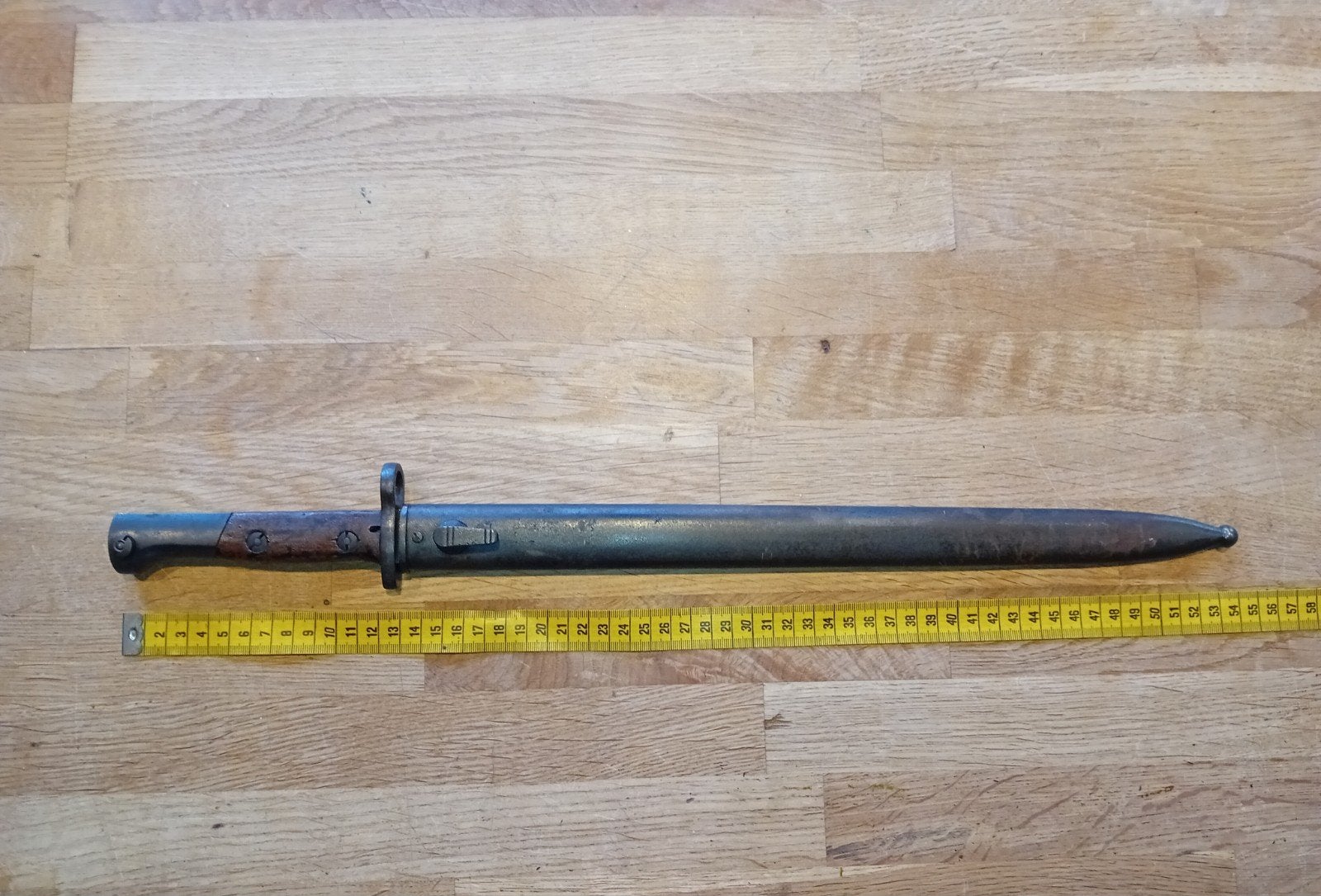 ​Originele Belgische M1889/36 Mauser Bajonet met Schede (WO2, Ophalen of Verzenden, Landmacht, Overige gebieden, Mes of Dolk