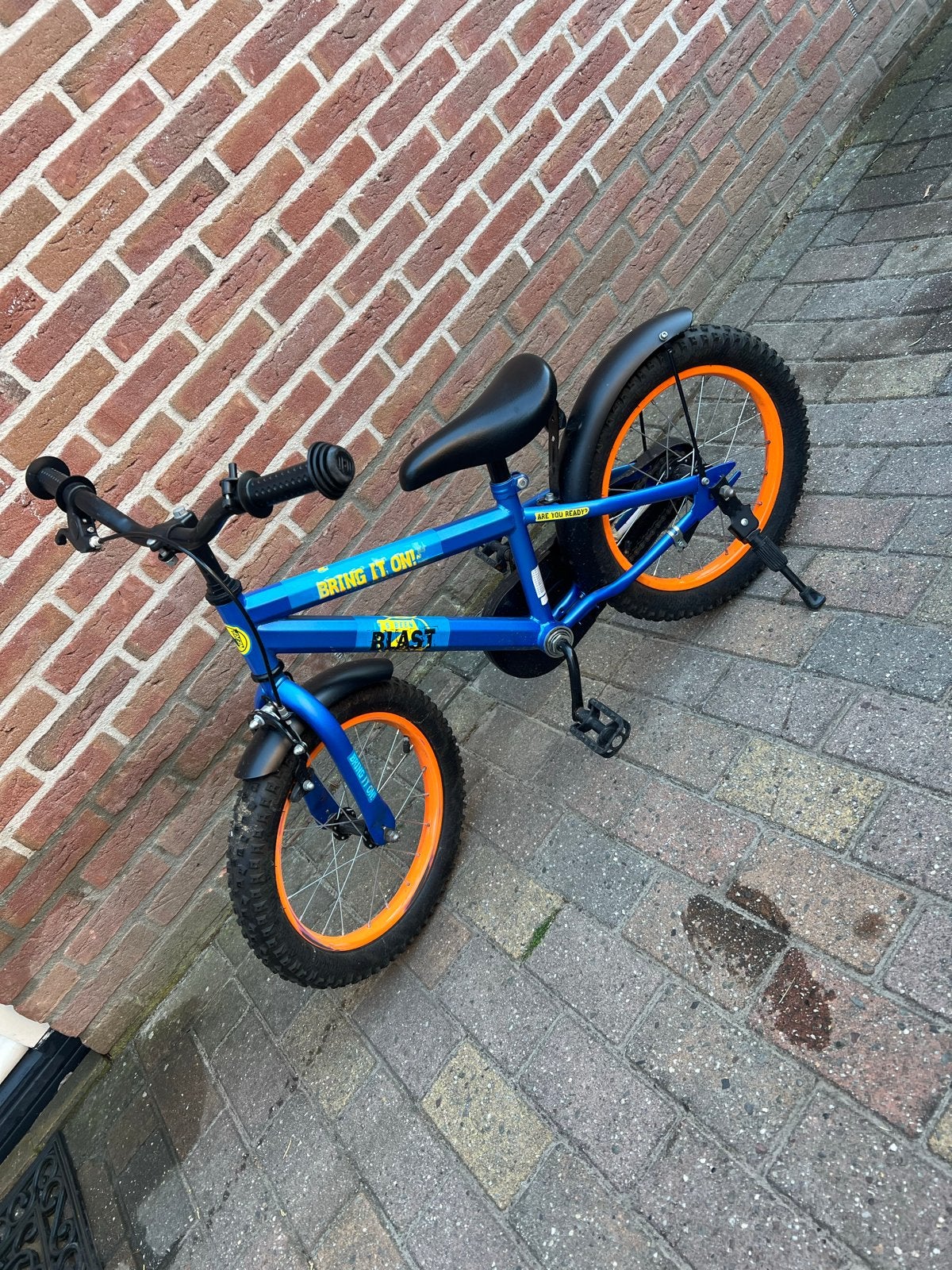Nerf kinderfiets 16 inch, Fietsen en Brommers, Fietsen | Kinderfietsjes, Ophalen, Gebruikt, Velgrem, 16 tot 20 inch