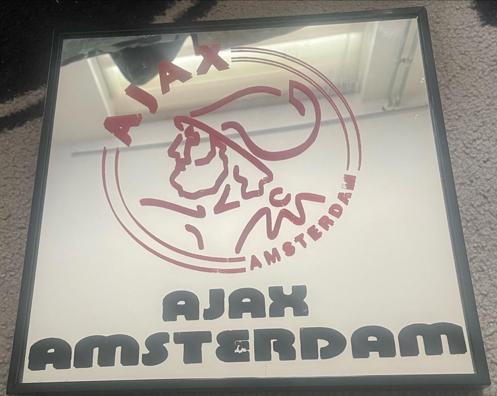 Ajax Amsterdam spiegel met logo, Ophalen of Verzenden, Gebruikt, Ajax
