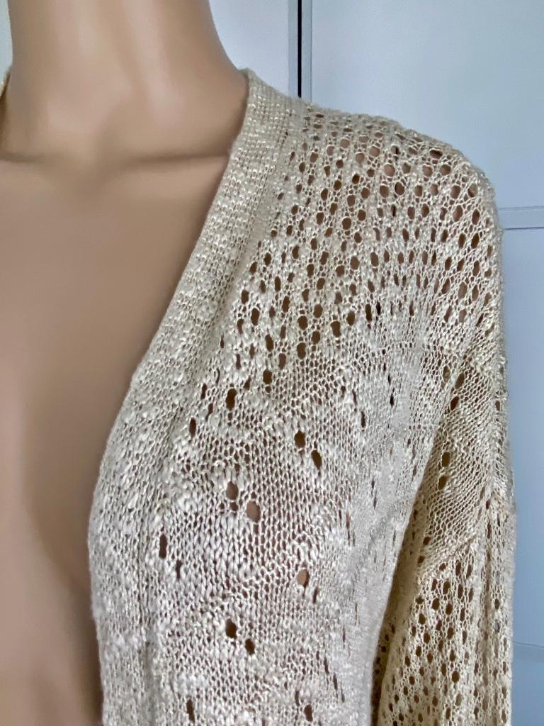 i300 Nieuw: Yesta maat 46=L lang gebreid Ibiza vest beige, Kleding | Dames, Beige, Maat 46/48 (XL) of groter, Ophalen of Verzenden