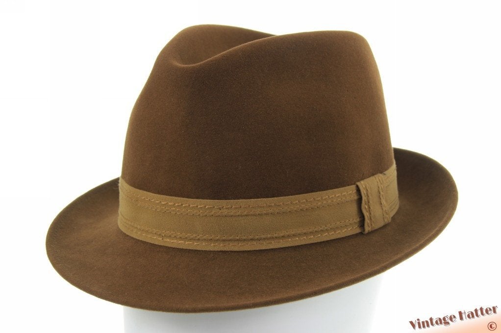 Vintage Gleufhoed Princeton Hats bruin vilt 56, Hoed, Ophalen of Verzenden, Princeton Hats, 57 cm (M, 7⅛ inch) of minder