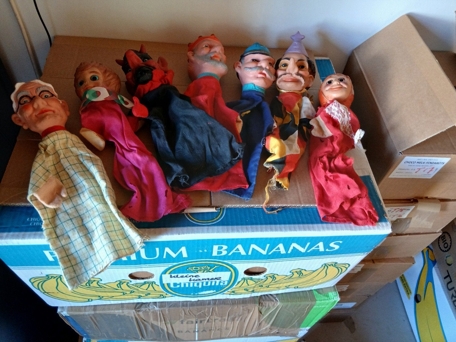 Vintage Handpoppen Set - Diverse Karakterpoppen, Verzamelen, Ophalen of Verzenden, Gebruikt, Overige typen