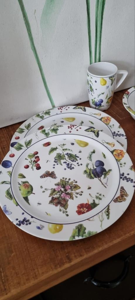 MEPAL borden schaaltjes janneke brinkman fruit and flowers, Caravans en Kamperen, Kampeeraccessoires, Ophalen of Verzenden, Zo goed als nieuw