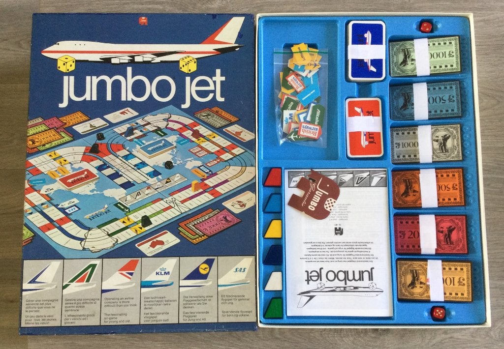 Jumbo Jet Bordspel -1- Luchtvaart spel, Drie of vier spelers, Ophalen of Verzenden, Gebruikt, Jumbo